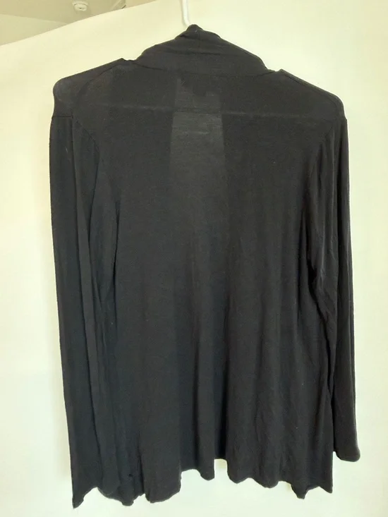 Medium G Collection Black Open-Front Women's Cardigan Rayon and Spandex - Picture 4 of 4